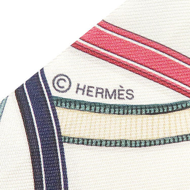 エルメス HERMES ツイリー H064299S ホワイト×ブルージーン×ボワドゥローズ シルク スカーフ 新品 未使用 【Harnais Legendaire/伝説のハーネス】