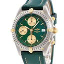 腕時計 ブライトリング BREITLING クロノマット ビコロ B13047 自動巻き メンズ OH済 K18YG×SS コンビ 緑 デイト 逆回転防止ベゼル
