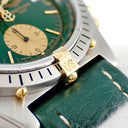 腕時計 ブライトリング BREITLING クロノマット ビコロ B13047 自動巻き メンズ OH済 K18YG×SS コンビ 緑 デイト 逆回転防止ベゼル