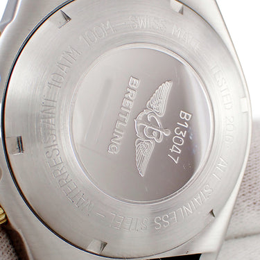 腕時計 ブライトリング BREITLING クロノマット ビコロ B13047 自動巻き メンズ OH済 K18YG×SS コンビ 緑 デイト 逆回転防止ベゼル