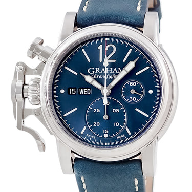 腕時計 グラハム GRAHAM クロノファイター ヴィンテージ ブルー 2CVAS.U01A 自動巻き メンズ 未使用 クロノグラフ デイデイト
