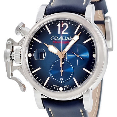 腕時計 グラハム GRAHAM クロノファイター グランド ヴィンテージ 2CVDS.U09A 自動巻き メンズ 未使用 ブルー クロノグラフ