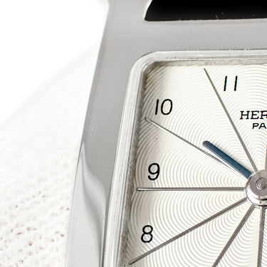 腕時計 エルメス HERMES Hウォッチ PM HH1.210 クオーツ レディース シルバー アラビア スクエア H型 ギョーシェ