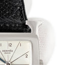 腕時計 エルメス HERMES Hウォッチ PM HH1.210 クオーツ レディース シルバー アラビア スクエア H型 ギョーシェ