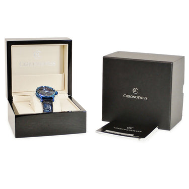 腕時計 クロノスイス CHRONOSWISS レギュレーター クラシック ブルー スティール CH-8776-BL 自動巻き メンズ 青 PVD スモールセコンド