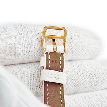 エルメス HERMES 純正 クロコバンド ホワイト クロコダイル ステンレススチール 腕時計パーツ 新品同様 替え スペア 交換 ベルト 本革 13mm ホワイト 白 SS 尾錠 バネ棒