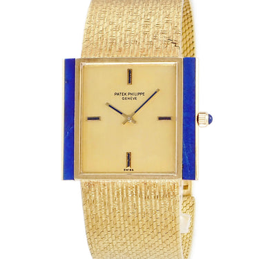 腕時計 パテックフィリップ PATEK PHILIPPE スクエア ヴィンテージ 3578/1J 手巻き メンズ メーカーOH済 K18YG無垢 純正ラピスラズリ