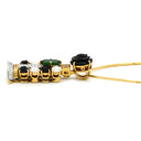 ジュエルスタジオ JEWELSTUDIO マルチストーン ダイヤ デザインペンダント マルチカラー×イエローゴールド K18YG シルバー925 ガーネット サファイア マザーオブパール/カルセドニー ダイヤモンド ネックレス Au750 WG 18金 カラーストーン