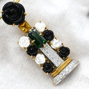 ジュエルスタジオ JEWELSTUDIO マルチストーン ダイヤ デザインペンダント マルチカラー×イエローゴールド K18YG シルバー925 ガーネット サファイア マザーオブパール/カルセドニー ダイヤモンド ネックレス Au750 WG 18金 カラーストーン