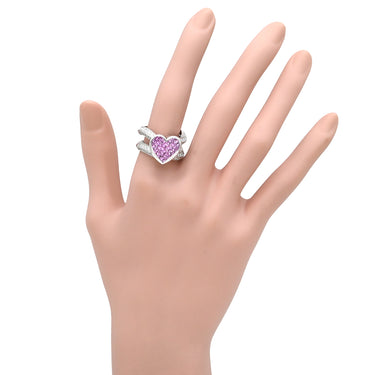 ジュエルスタジオ JEWELSTUDIO ピンクサファイア ダイヤ ハート ピンク×ホワイトゴールド K18WG ダイヤモンド ピンクサファイア リング 指輪 K18 WG Au750 ファンシーカット 13.5号