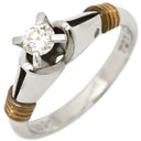 クリスチャン・ディオール Christian Dior ダイヤモンド 0.16ct 65030017 プラチナシルバー×イエローゴールド Pt900 K18YG ダイヤモンド リング 指輪 Au750 K18 YG Pt900 コンビ 一粒 1石 立爪 8号