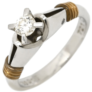 クリスチャン・ディオール Christian Dior ダイヤモンド 0.16ct 65030017 プラチナシルバー×イエローゴールド Pt900 K18YG ダイヤモンド リング 指輪 Au750 K18 YG Pt900 コンビ 一粒 1石 立爪 8号