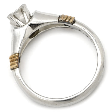 クリスチャン・ディオール Christian Dior ダイヤモンド 0.16ct 65030017 プラチナシルバー×イエローゴールド Pt900 K18YG ダイヤモンド リング 指輪 Au750 K18 YG Pt900 コンビ 一粒 1石 立爪 8号