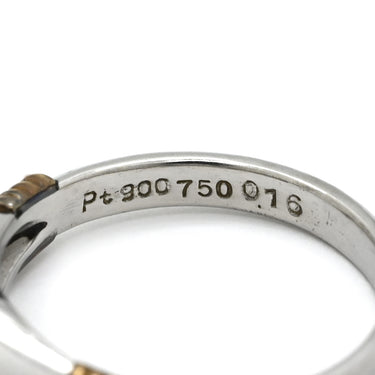 クリスチャン・ディオール Christian Dior ダイヤモンド 0.16ct 65030017 プラチナシルバー×イエローゴールド Pt900 K18YG ダイヤモンド リング 指輪 Au750 K18 YG Pt900 コンビ 一粒 1石 立爪 8号