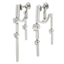 タサキ TASAKI ダイヤ デザインイヤリング ホワイトゴールド K18WG ダイヤモンド イヤリング Au750 18K 18金 ドロップ スウィング ネジ クリップ式