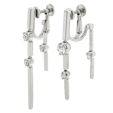 タサキ TASAKI ダイヤ デザインイヤリング ホワイトゴールド K18WG ダイヤモンド イヤリング Au750 18K 18金 ドロップ スウィング ネジ クリップ式