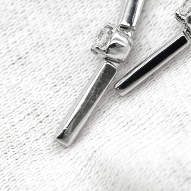 タサキ TASAKI ダイヤ デザインイヤリング ホワイトゴールド K18WG ダイヤモンド イヤリング Au750 18K 18金 ドロップ スウィング ネジ クリップ式