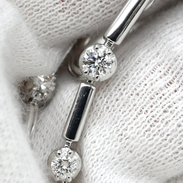 タサキ TASAKI ダイヤ デザインイヤリング ホワイトゴールド K18WG ダイヤモンド イヤリング Au750 18K 18金 ドロップ スウィング ネジ クリップ式