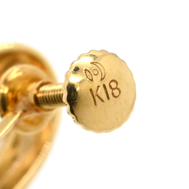 タサキ TASAKI パール ダイヤ パールホワイト×イエローゴールド K18YG パール ダイヤモンド イヤリング Au750 18K 18金 YG 真珠 5P ネジ式 スイング ドロップ
