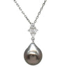 ミキモト MIKIMOTO パール ダイヤ ペンダント グレー×ホワイトゴールド K18WG パール ダイヤモンド ネックレス MIKIMOTO 真珠 1粒 Au750 WG