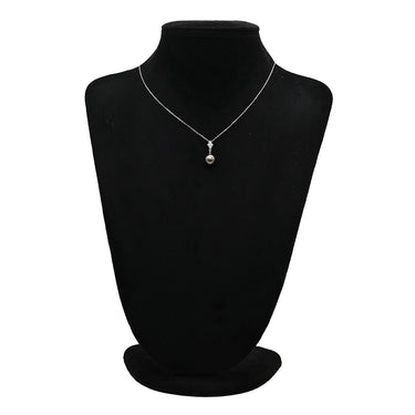 ミキモト MIKIMOTO パール ダイヤ ペンダント グレー×ホワイトゴールド K18WG パール ダイヤモンド ネックレス MIKIMOTO 真珠 1粒 Au750 WG
