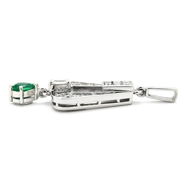 ミキモト MIKIMOTO エメラルド ダイヤモンド グリーン×プラチナシルバー Pt900 ダイヤモンド エメラルド ペンダントトップ Pt900 プラチナ バゲット ペアシェイプ 雫 しずく型