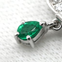ミキモト MIKIMOTO エメラルド ダイヤモンド グリーン×プラチナシルバー Pt900 ダイヤモンド エメラルド ペンダントトップ Pt900 プラチナ バゲット ペアシェイプ 雫 しずく型