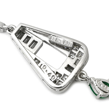 ミキモト MIKIMOTO エメラルド ダイヤモンド グリーン×プラチナシルバー Pt900 ダイヤモンド エメラルド ペンダントトップ Pt900 プラチナ バゲット ペアシェイプ 雫 しずく型
