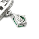 ミキモト MIKIMOTO エメラルド ダイヤモンド グリーン×プラチナシルバー Pt900 ダイヤモンド エメラルド ペンダントトップ Pt900 プラチナ バゲット ペアシェイプ 雫 しずく型
