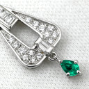 ミキモト MIKIMOTO エメラルド ダイヤモンド グリーン×プラチナシルバー Pt900 ダイヤモンド エメラルド ペンダントトップ Pt900 プラチナ バゲット ペアシェイプ 雫 しずく型