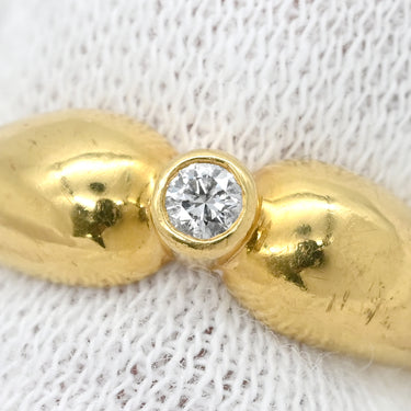 ティファニー Tiffany & Co ダブル ティアドロップ イエローゴールド K18YG ダイヤモンド リング 指輪 T＆Co. 18K AU750 YG 7.5号
