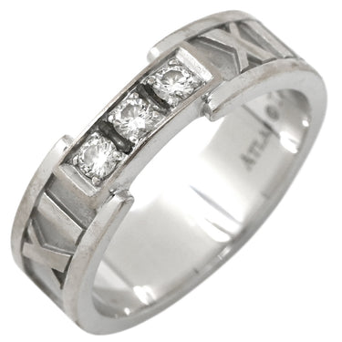 ティファニー Tiffany & Co アトラス 3Pダイヤ ホワイゴールド K18WG ダイヤモンド リング 指輪 T&Co. 18K 750 WG 3石 ダイヤモンド 10号