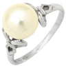 ミキモト MIKIMOTO パール ダイヤ デザインリング パールホワイト×ホワイトゴールド K14WG パール リング 指輪 TASAKI 真珠 1P 1粒 14K 14金 Au585 WG 11.5号