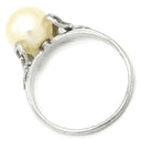 ミキモト MIKIMOTO パール ダイヤ デザインリング パールホワイト×ホワイトゴールド K14WG パール リング 指輪 TASAKI 真珠 1P 1粒 14K 14金 Au585 WG 11.5号