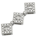 タサキ TASAKI ダイヤ 3連 ホワイトゴールド K18WG ダイヤモンド ペンダントトップ TASAKI Au750 18K WG ネックレストップ スクエア 2WAY