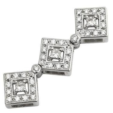 タサキ TASAKI ダイヤ 3連 ホワイトゴールド K18WG ダイヤモンド ペンダントトップ TASAKI Au750 18K WG ネックレストップ スクエア 2WAY