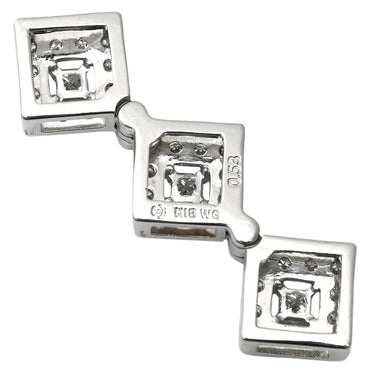 タサキ TASAKI ダイヤ 3連 ホワイトゴールド K18WG ダイヤモンド ペンダントトップ TASAKI Au750 18K WG ネックレストップ スクエア 2WAY