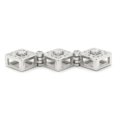 タサキ TASAKI ダイヤ 3連 ホワイトゴールド K18WG ダイヤモンド ペンダントトップ TASAKI Au750 18K WG ネックレストップ スクエア 2WAY