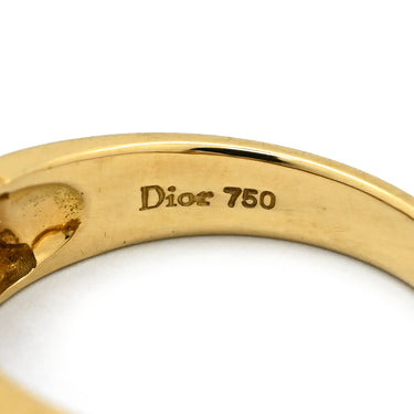 クリスチャン・ディオール Christian Dior CDロゴ ダイヤリング イエローゴールド K18YG ダイヤモンド リング 指輪 Au750 K18 10.5号