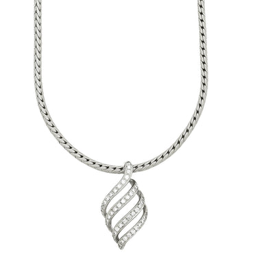 モニッケンダム MONNICKENDAM ダイヤ 0.95ct デザインペンダント ホワイトゴールド K18WG ダイヤモンド ネックレス 750WG 18金 リーフモチーフ