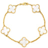 ヴァンクリーフアーペル Van Cleef & Arpels ヴィンテージアルハンブラ ブレスレット VCARA41800 パールホワイト×イエローゴールド K18YG マザーオブ パール ブレスレット 白 750 YG 5モチーフ