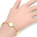 ヴァンクリーフアーペル Van Cleef & Arpels ヴィンテージアルハンブラ ブレスレット VCARA41800 パールホワイト×イエローゴールド K18YG マザーオブ パール ブレスレット 白 750 YG 5モチーフ
