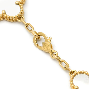 ヴァンクリーフアーペル Van Cleef & Arpels ヴィンテージアルハンブラ ブレスレット VCARA41800 パールホワイト×イエローゴールド K18YG マザーオブ パール ブレスレット 白 750 YG 5モチーフ