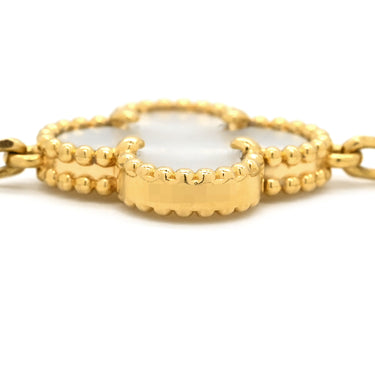 ヴァンクリーフアーペル Van Cleef & Arpels ヴィンテージアルハンブラ ブレスレット VCARA41800 パールホワイト×イエローゴールド K18YG マザーオブ パール ブレスレット 白 750 YG 5モチーフ