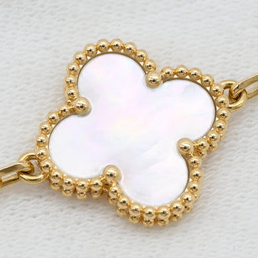 ヴァンクリーフアーペル Van Cleef & Arpels ヴィンテージアルハンブラ ブレスレット VCARA41800 パールホワイト×イエローゴールド K18YG マザーオブ パール ブレスレット 白 750 YG 5モチーフ