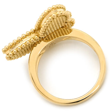 ヴァンクリーフアーペル Van Cleef & Arpels ラッキー アルハンブラ パピヨン パールホワイト×イエローゴールド K18YG マザーオブパール #51(JP11) リング 指輪 18K 18金 蝶 パール 11号