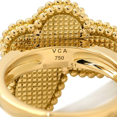 ヴァンクリーフアーペル Van Cleef & Arpels ラッキー アルハンブラ パピヨン パールホワイト×イエローゴールド K18YG マザーオブパール #51(JP11) リング 指輪 18K 18金 蝶 パール 11号