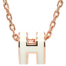 エルメス HERMES ポップアッシュ ミニ ペンダント ホワイトXローズゴールド GP ラッカー ネックレス ピンクゴールド金具 白 Hモチーフ 新品 未使用