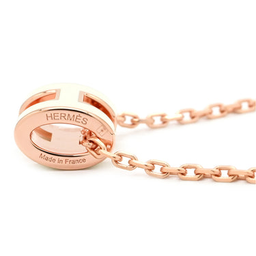 エルメス HERMES ポップアッシュ ミニ ペンダント ホワイトXローズゴールド GP ラッカー ネックレス ピンクゴールド金具 白 Hモチーフ 新品 未使用
