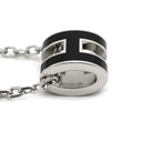 エルメス HERMES ポップアッシュ ミニ ペンダント ブラック×シルバー メタル ラッカー ネックレス 新品 未使用 Hモチーフ